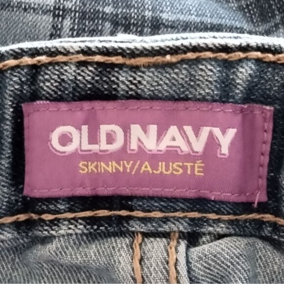 Old Navy Size 5 Skinny Jeans Girls Plaid Adjustable Waist Stretch Denim Blue - Picture 6 of 8